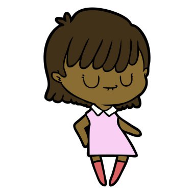 Çizgi filmdeki kadının vektör çizimi 