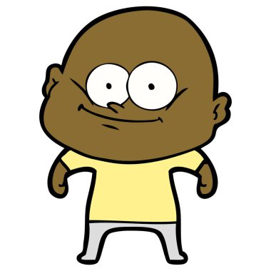 karikatür kel adam bakıyor