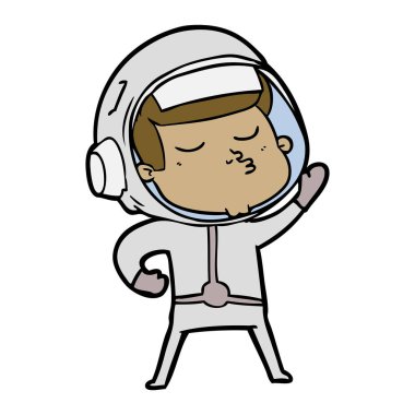  vektör çizim karikatür emin astronot