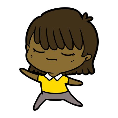 Çizgi filmdeki kadının vektör çizimi 