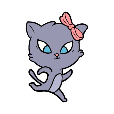 Çizgi film kedisinin vektör çizimi