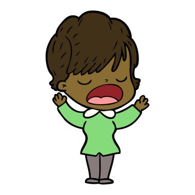  vektör çizim karikatür kadın söz