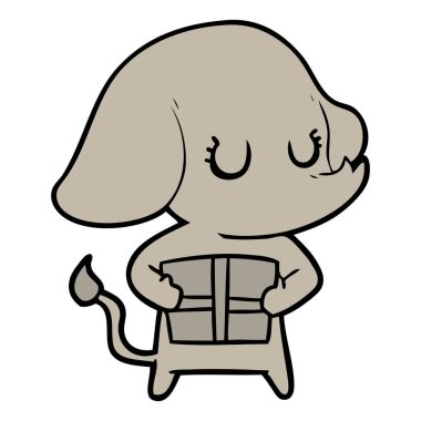 sevimli çizgi fil hediye ile