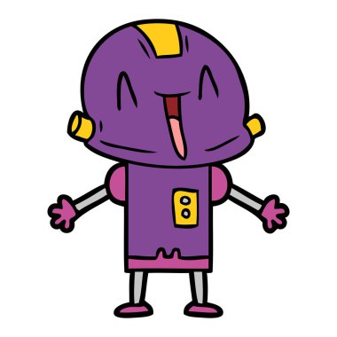 Çizgi film robotunun vektör çizimi