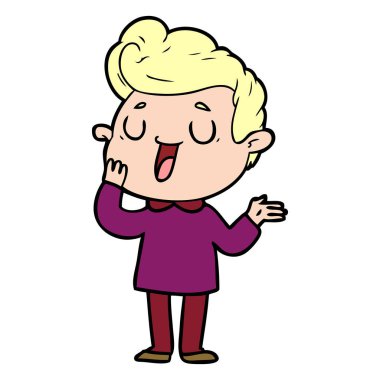 mutlu çizgi film adam vektör çizim