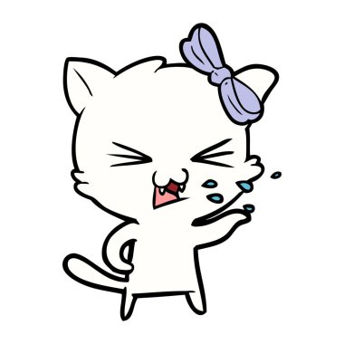 Çizgi film kedisinin vektör çizimi