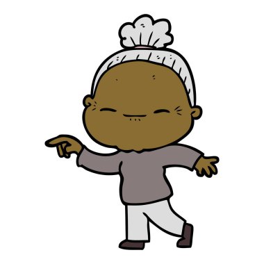 çizgi film huzurlu yaşlı kadın