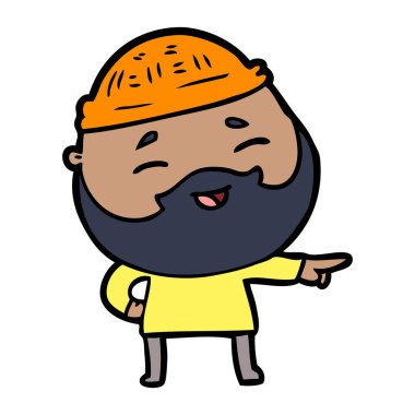 Çizgi film mutlu sakallı adam