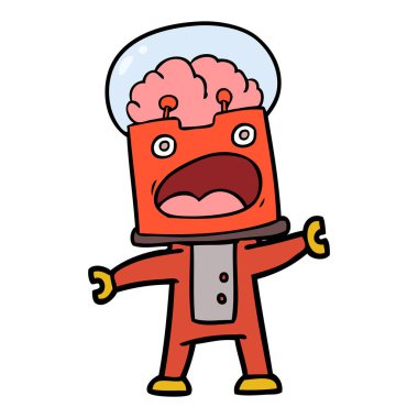 Çizgi film robotunun vektör çizimi