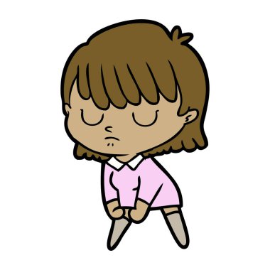 Çizgi filmdeki kadının vektör çizimi 