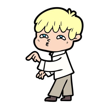 vektör çizim karikatür meraklı adam