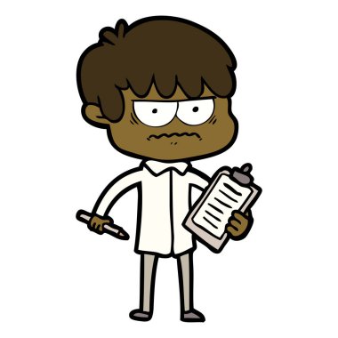 rahatsız çizgi film çocuk vektör çizim