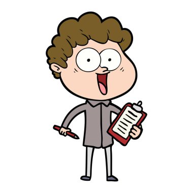 vektör çizim karikatür mutlu adam
