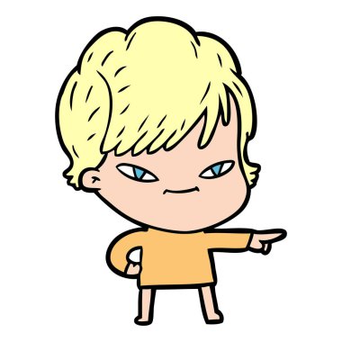 vektör çizim karikatür mutlu kadın