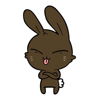 Tatlı çizgi film tavşanının vektör çizimi