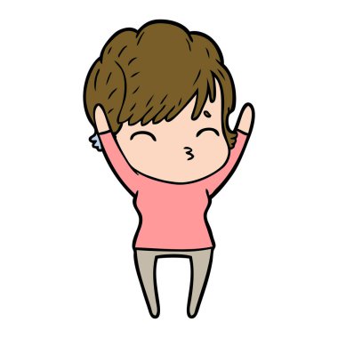 vektör çizim karikatür kadın düşünme