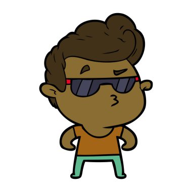  vektör çizim karikatür cool adam