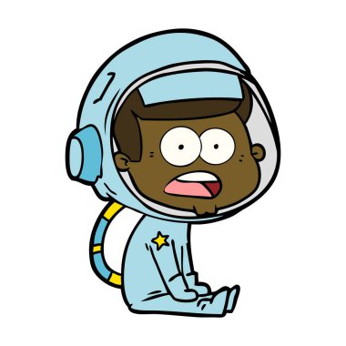 Çizgi film astronotunun vektör çizimi