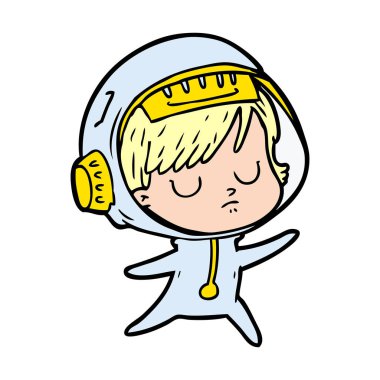 vektör çizim karikatür astronot kadın