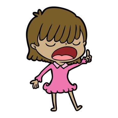  vektör çizim karikatür kadın söz