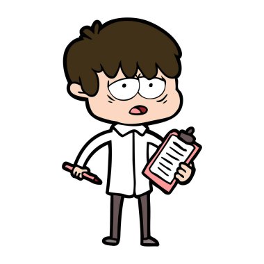 vektör çizim karikatür evlat yorgun