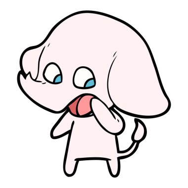 vektör çizim sevimli çizgi fil