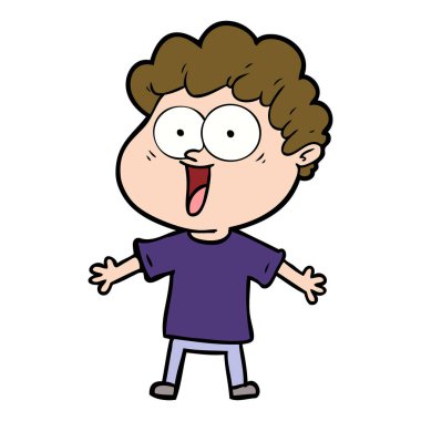 vektör çizim karikatür mutlu adam