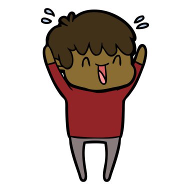  vektör çizim karikatür gülen çocuk