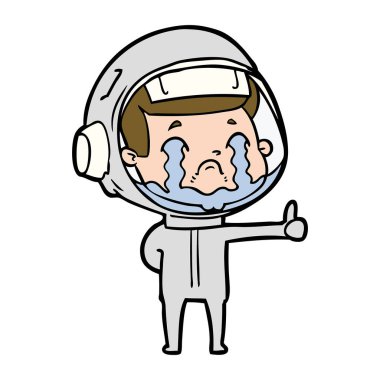 vektör çizim karikatür ağlayan astronot