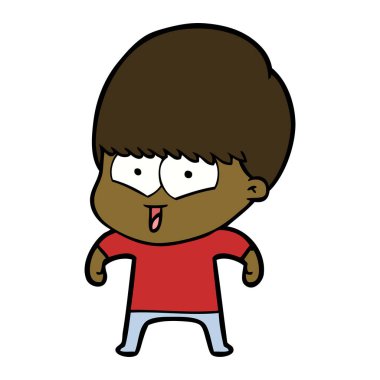 vektör çizim karikatür mutlu çocuk