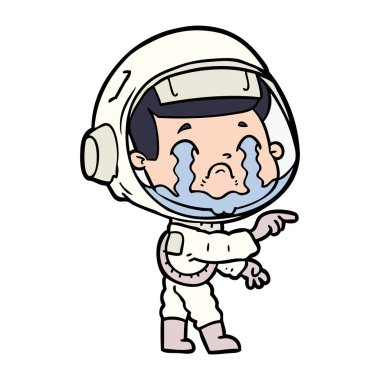 vektör çizim karikatür ağlayan astronot