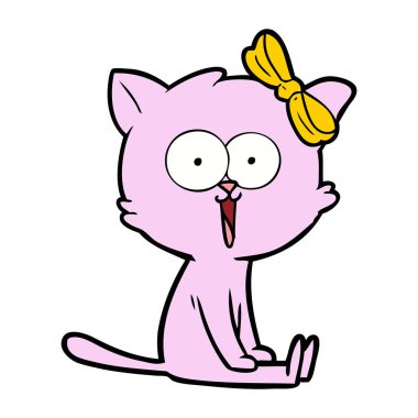 Çizgi film kedisinin vektör çizimi