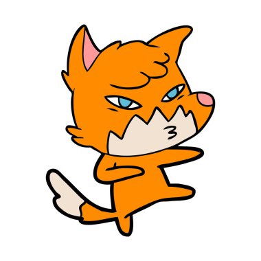 Akıllı karikatür fox vektör çizim