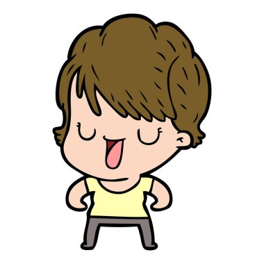  vektör çizim karikatür kadın söz