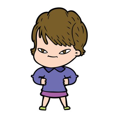 vektör çizim karikatür mutlu kadın