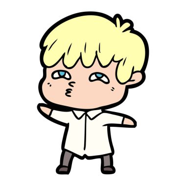 vektör çizim karikatür meraklı adam