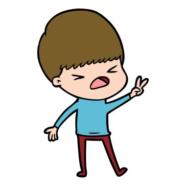 vektör çizim karikatür adam vurguladı