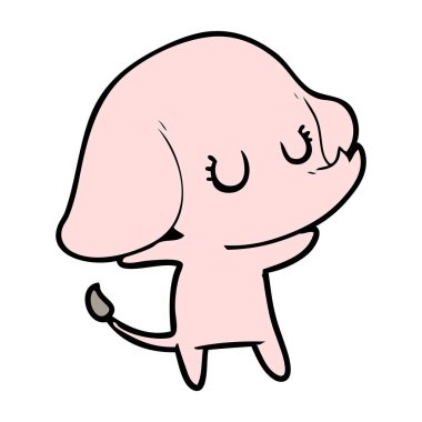 vektör çizim sevimli çizgi fil