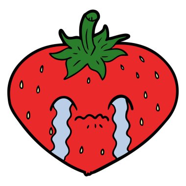 vektör çizim karikatür çilek