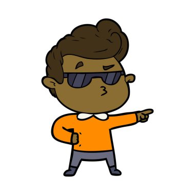  vektör çizim karikatür cool adam