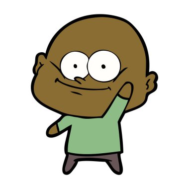 karikatür kel adam bakıyor