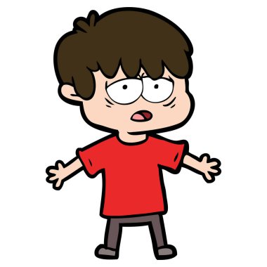 vektör çizim karikatür evlat yorgun