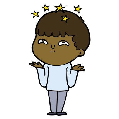 vektör çizim karikatür çocuk hayret