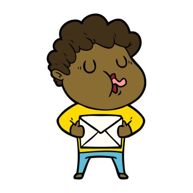  vektör çizim karikatür adam şarkı