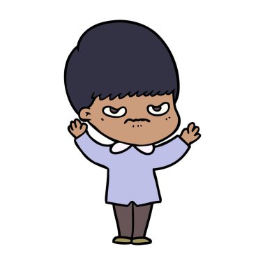 rahatsız çizgi film çocuk vektör çizim