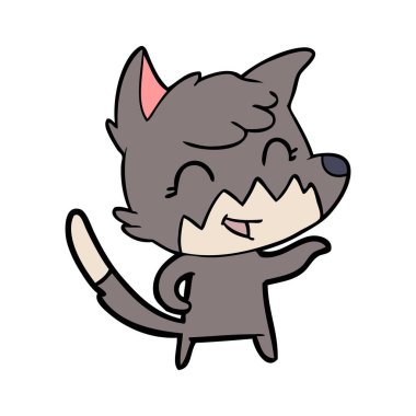 mutlu karikatür fox vektör çizim