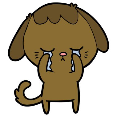 şirin köpek yavrusu ağlayan çizgi film