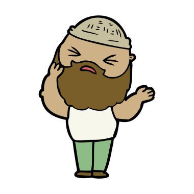 Sakallı çizgi film adamı.