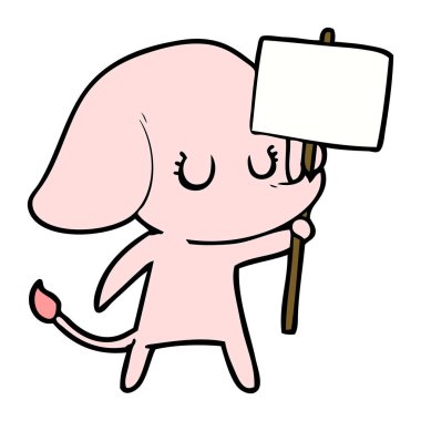 vektör çizim sevimli çizgi fil