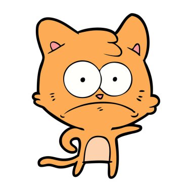 vektör çizim karikatür gergin kedi